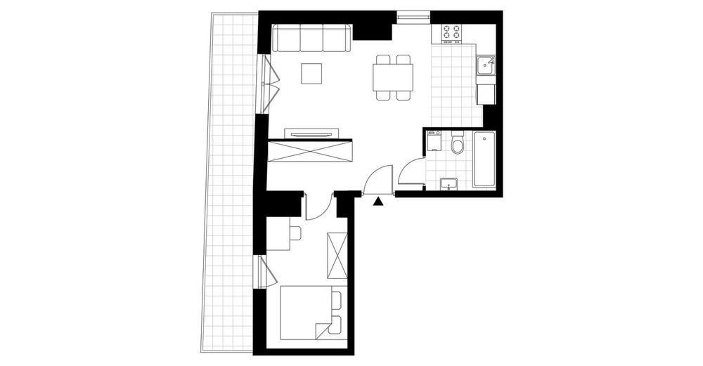 2-pokojowe mieszkanie 42 m² + taras Bez Pośredników - Widok 4