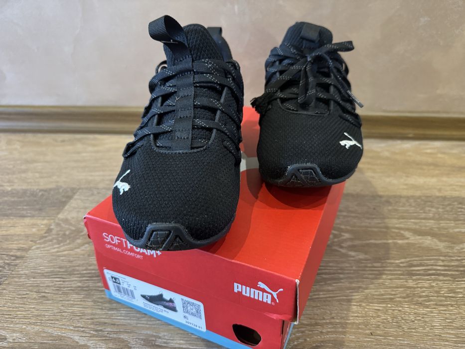 Кроссовки Puma женские черные с розовым Axelion Feline Fine WMNS