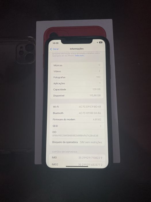 Iphone 11 128Gb vermelho