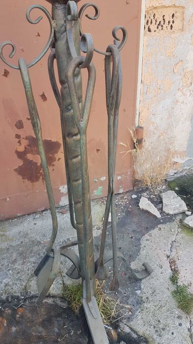 akcesoria do kominka duży zestaw rzemieślnicza praca jedyny taki