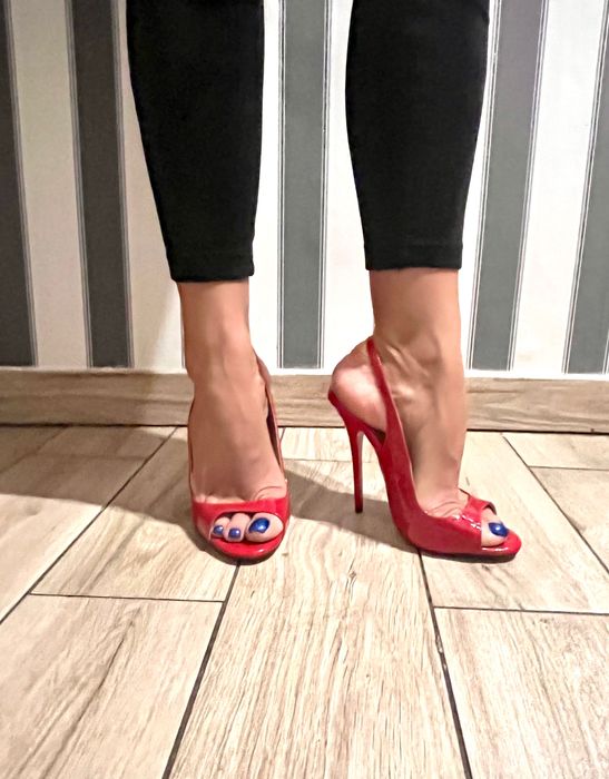 187/ OD RĘKI 48 Czerwone męskie sandały obcas 13 cm szpilki 35-48 EU