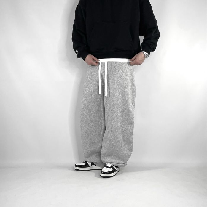 Широкі спортивні штани baggy sweatpants M L XL широкие серые спортивки штаны бегги ultra baggy loose wide fit черные серые