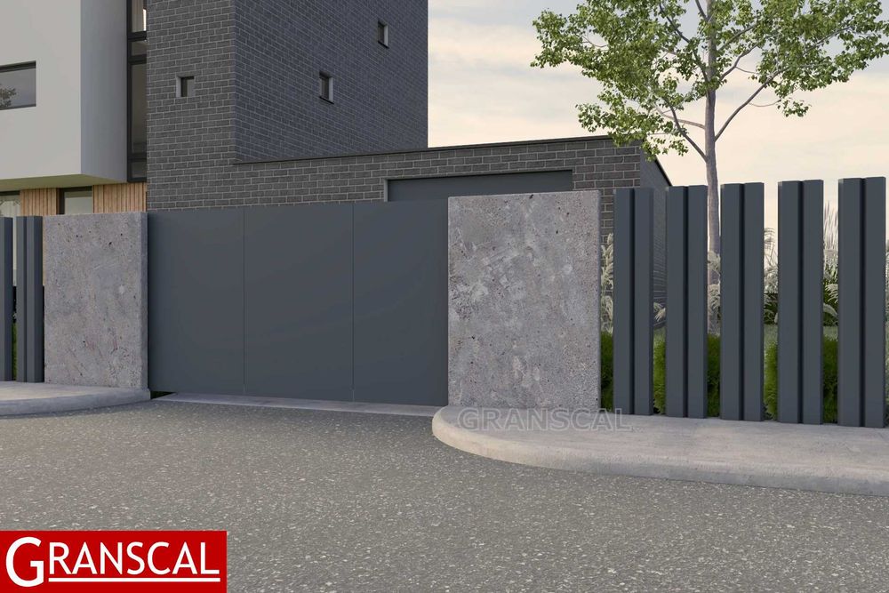 Ogrodzenie aluminiowe nowoczesne brama przesuwna furtka płot Poznań