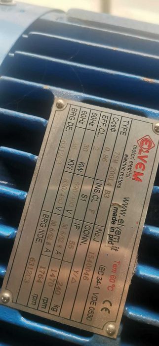 Motor Elétrico Trifásico ELVEM 30 kW – Novo