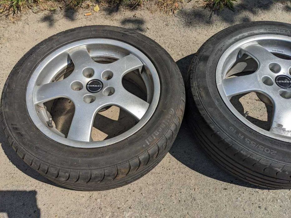 Диски Borbet R16 б\у 4 шт + резина Continental 205\55\R16 ,Цена 1 шт