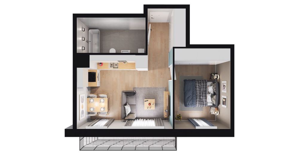 2-pokojowe mieszkanie 37m2 + balkon