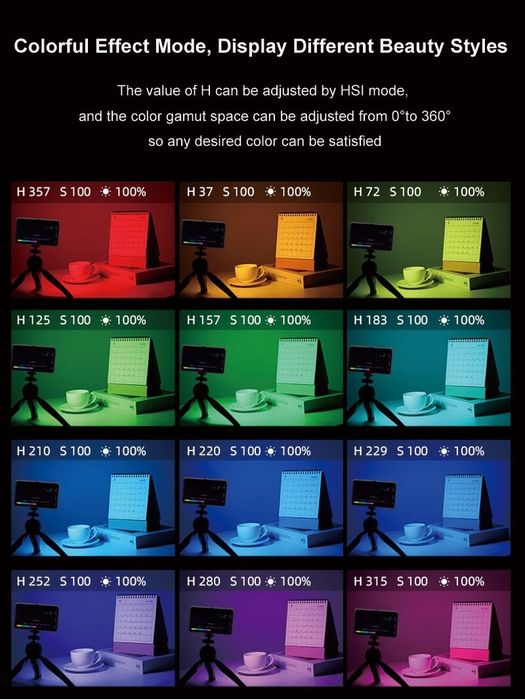 Лед світло RGB для блогера, відеографа W140 з ефектами