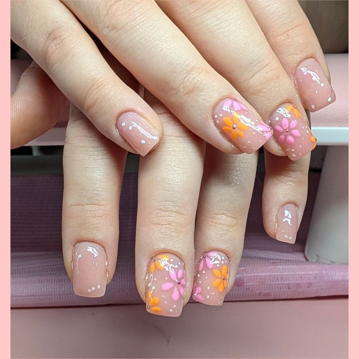 Manicure MUR BETON | hybrydowy | żelowy | zdobienia