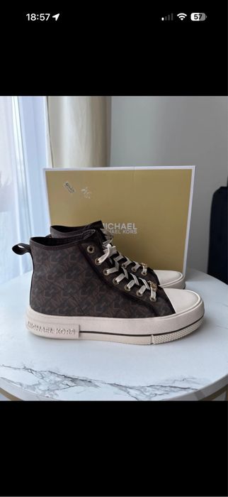 Trampki Evy High Top 43F4EYFE5B Brązowe Michael Kors