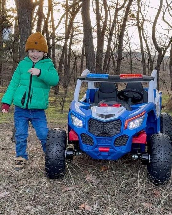 Dwuosobowe auto dla dzieci BUGGY POLICJA 800W 24V 4x4 samochodzik