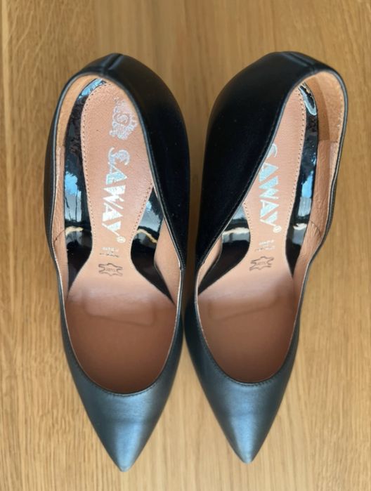 Saway szpilki czółenka model Sol czarne skóra naturalna licowa 40