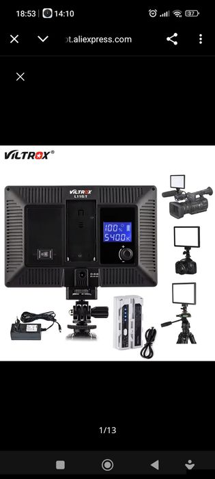 Viltrox-Dimmable LED Video Light Panel, ultra fino, bi-color,