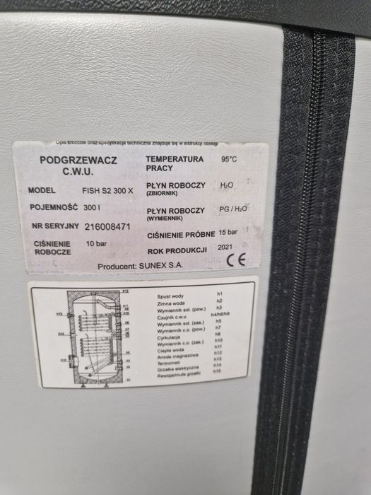 Bojler na wodę 300 l dwie wężownice