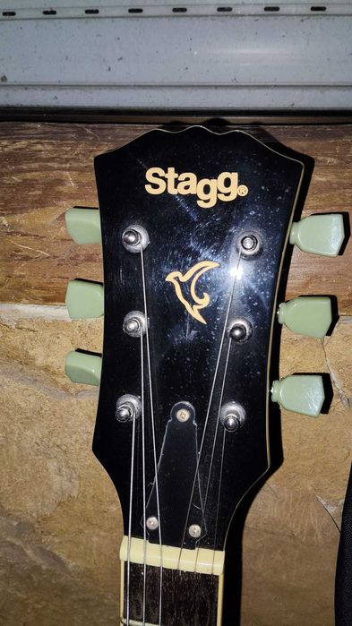 Guitarra Elétrica SEL-DLX TR Azul Stagg + bolsa + tripé