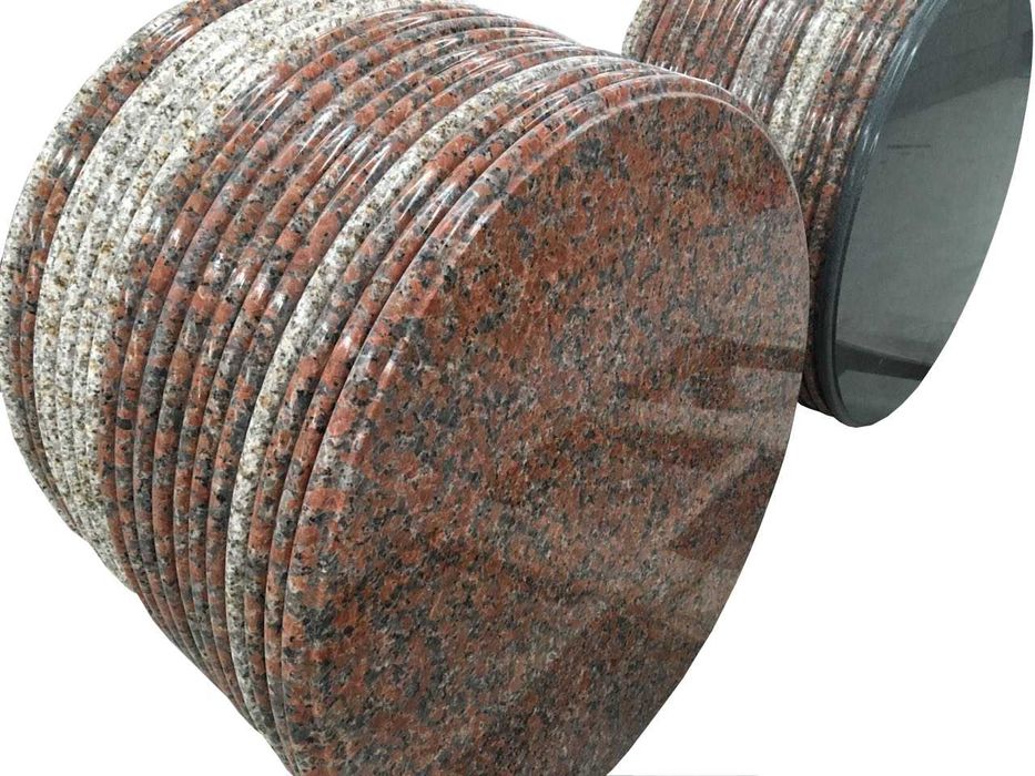 blat granitowy polerowany 65x2cm kolor Czerwony Klon wykończony frezem i półwałkiem
