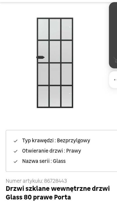 Sprzedam drzwi szklane loft