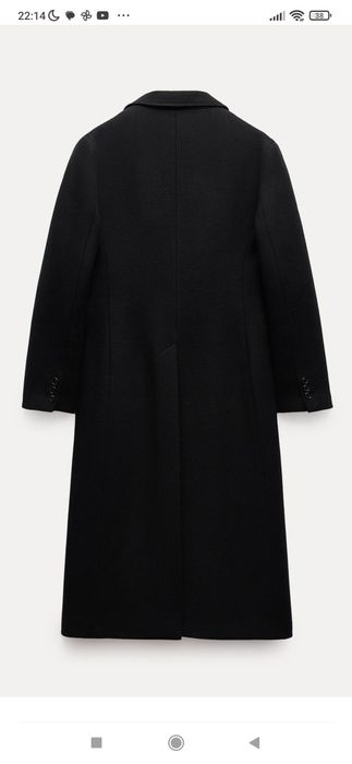 ZARA Premium Manteco M jak S nowy czarny płaszcz wełniany taliowany