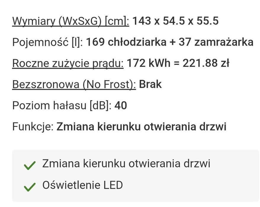 Lodówka SMITH&BROWN jak nowa  srebrna