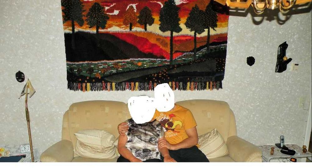 Unikatowy dywan /obraz na ścianę. Przetykana włóczka, vintage