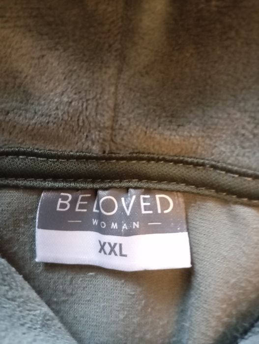 Bluza welurowa XXL butelkowa zieleń
