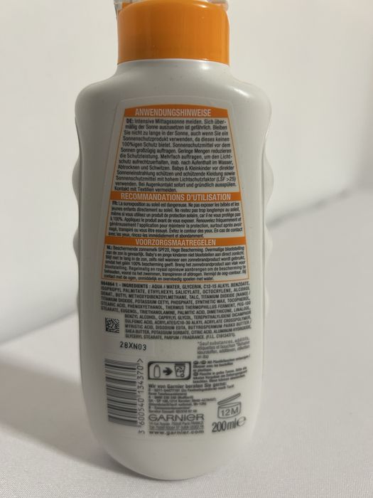 Garnier Ambre Solaire Hydra 24h Protect SPF 20 200 ml nr.8549