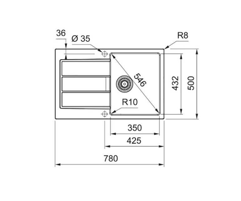 Zlew jednokomorowy Franke z  Baterią