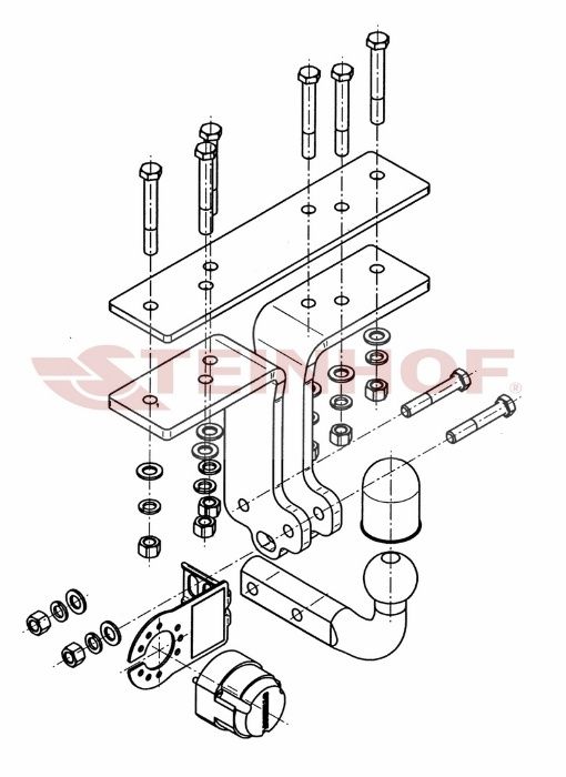 HAK HOLOWNICZY + Wiązka 7pin do Nissan Pathfinder od 2005 do 2014 P