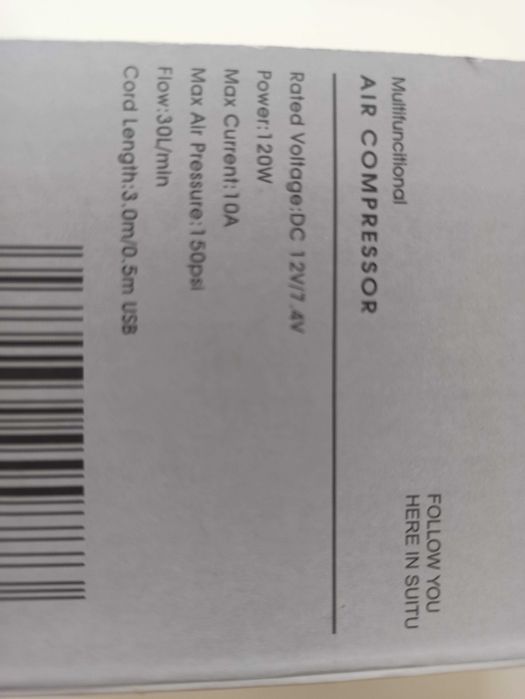 Compressor de ar elétrico portátil