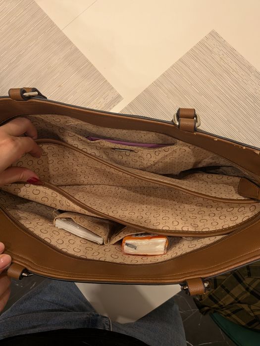 Сумка guess шопер велика крричнева оригінал