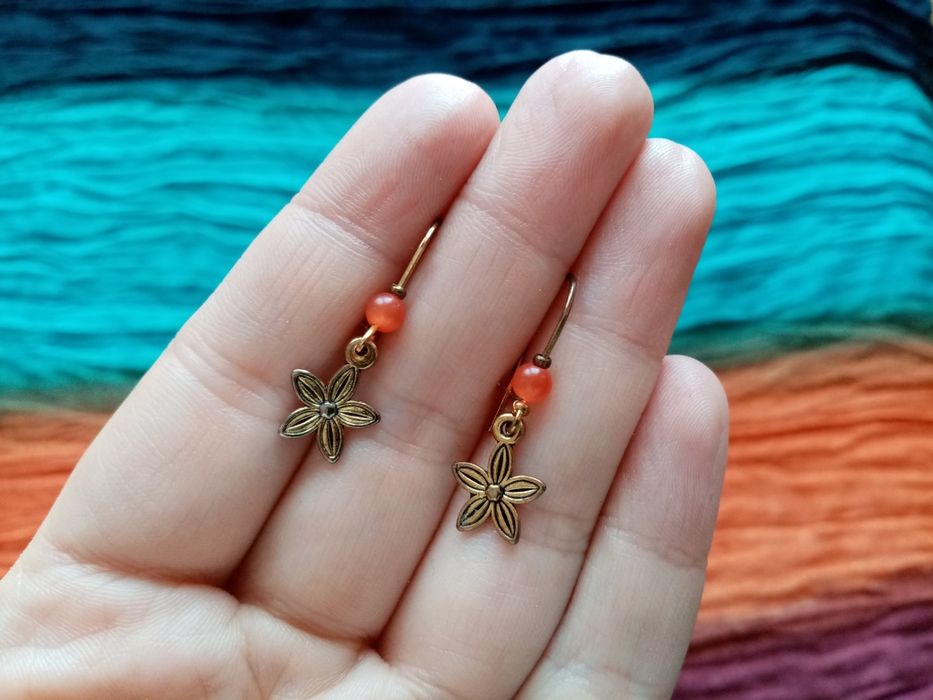 Kolczyki kwiatuszki. Styl boho