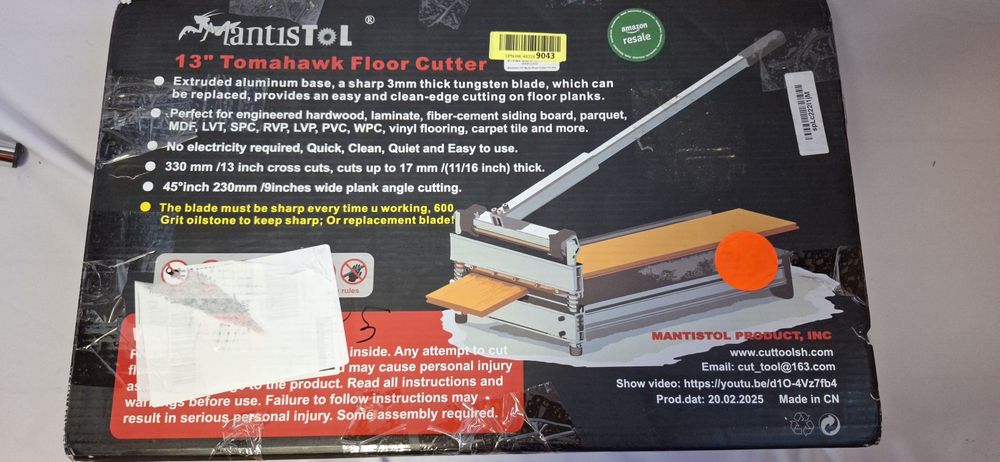 Gilotyna do paneli laminatu winylu MantisTol 330mm ręczna przecinarka