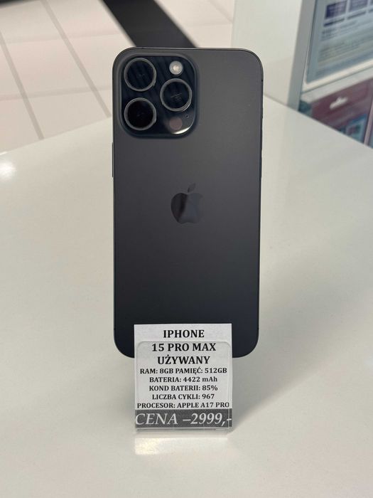 iPhone 15 Pro Max 512GB Bat 85% Topcase Vivo *Raty 0%*