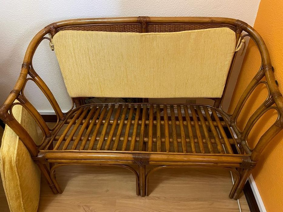 Conjunto 3 cadeiras bambu