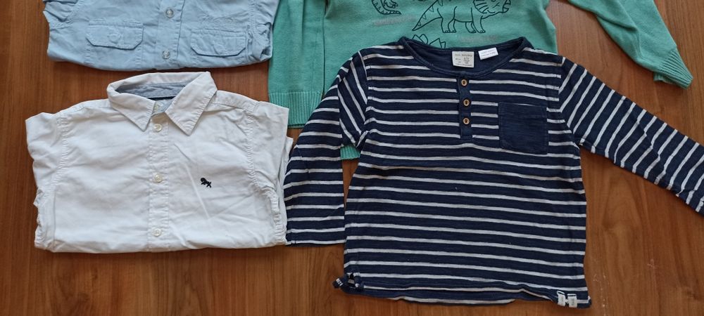 Paka zestaw koszule sweter bezrękawnik 98