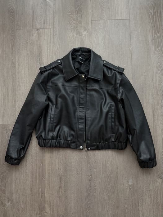 Шкіряний бомбер, розмір S-M