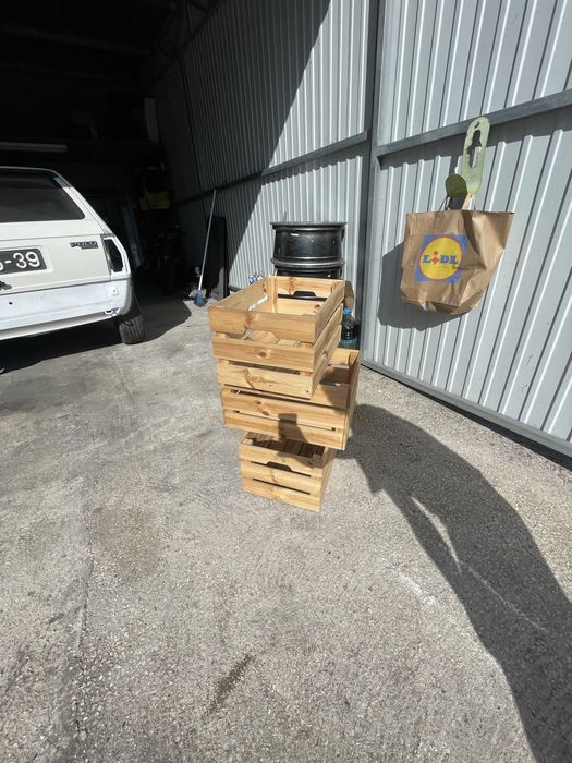 3 caixas de madeira para decoracão
