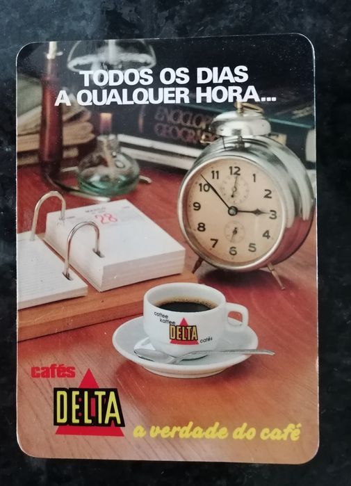 Conjunto de 11 calendários com publicidade da marca de cafés Delta.

A