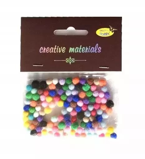 Pompony różnokolorowe 5mm ok.120szt