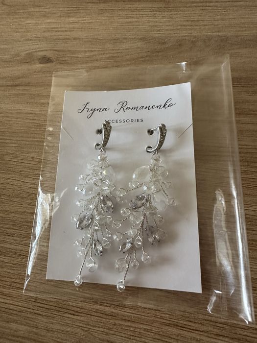 Весільні обʼємні сережки