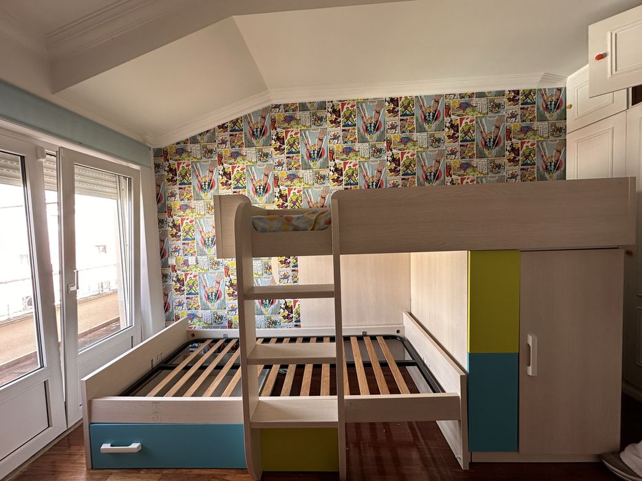 Beliche 2 camas com armário embutido