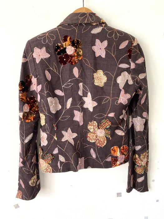 Jedwabna marynarka żakiet hafty wyszywany silk