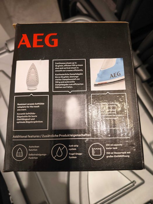 Ferro a vapor AEG Easyline DB1730, 2300W, novo