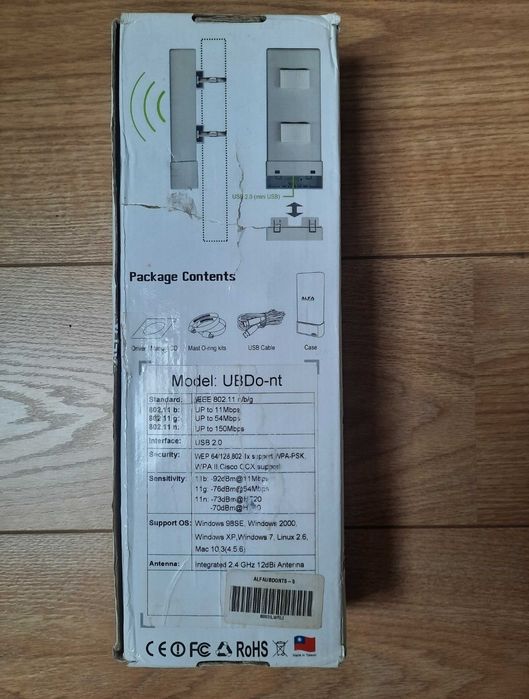 Antena Alfa Network UBD-NT 2.4GHz 150Mbps Wi-Fi 12 dBi
Jeśli jesteś na