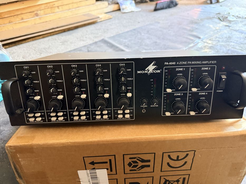 Wzmacniacz Monacor PA-4040 - 4-strefowy