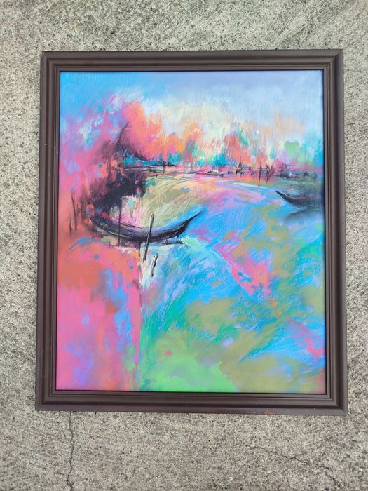 Pejzaż - rysunek pastelami suchymi