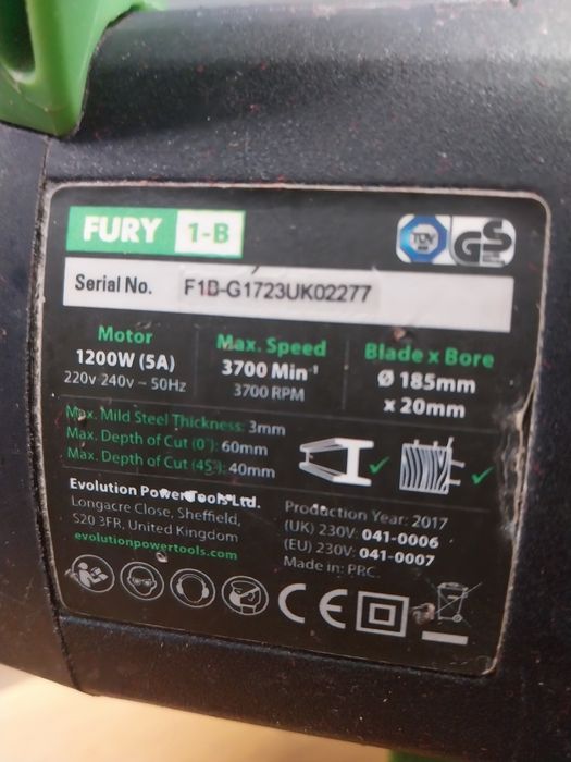 Serra Circular Evolution Fury 1B