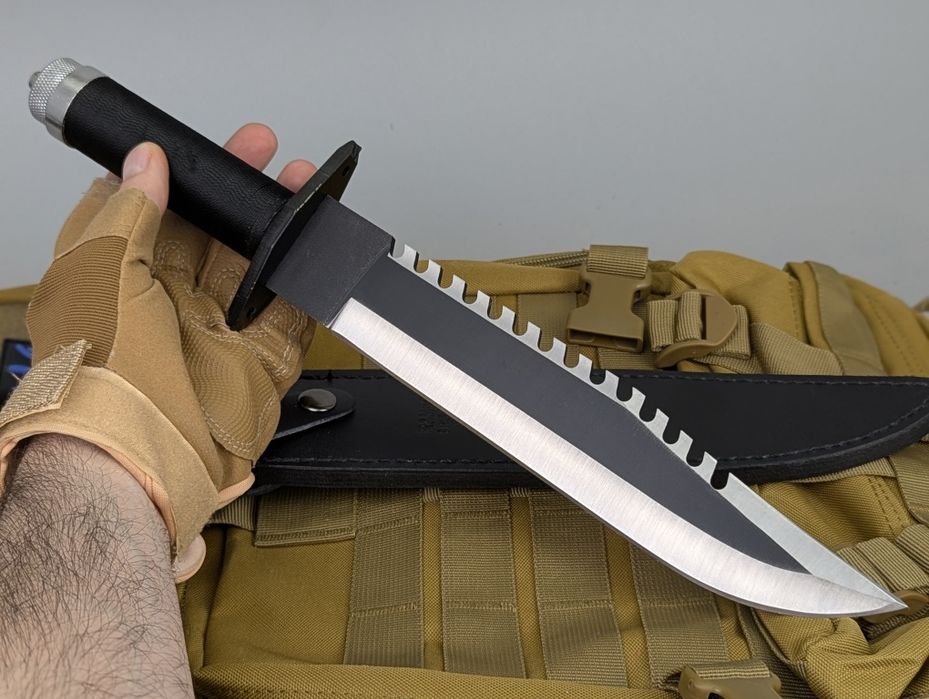 Большой нож выживания. Тактичний ніж з шкіряним чохлом
