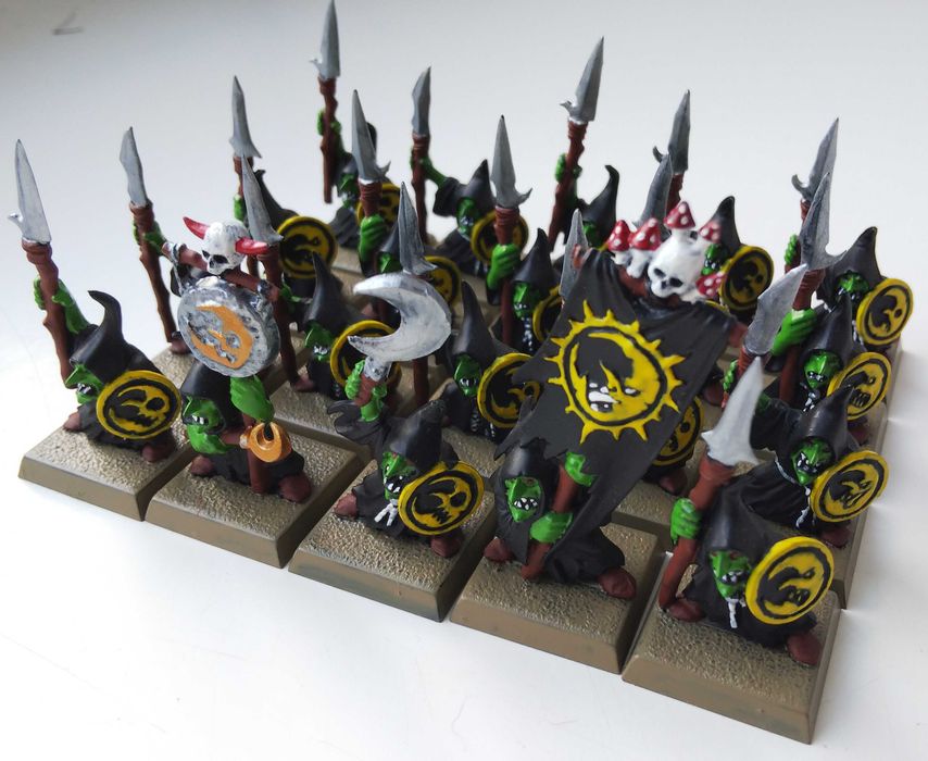 Orcs&Goblins Warhammer FB. Night Goblins Spearmen regiment.