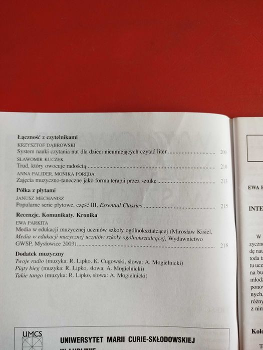 Wychowanie muzyczne w Szkole nr 4/2003, wrzesień-październik 2003
