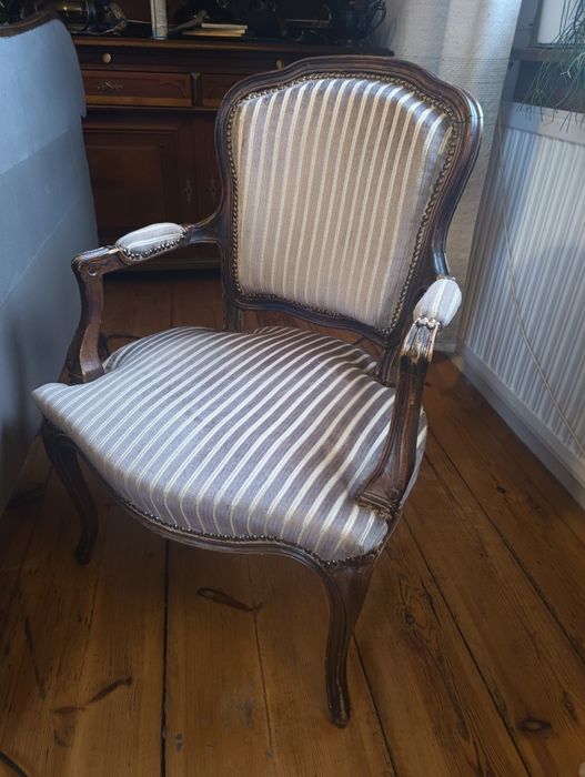 Komplet: ludwikowski fotel i krzesełko rzymskie